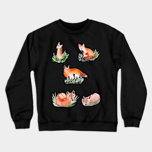 Playful Cute Foxes Crewneck Sweatshirt